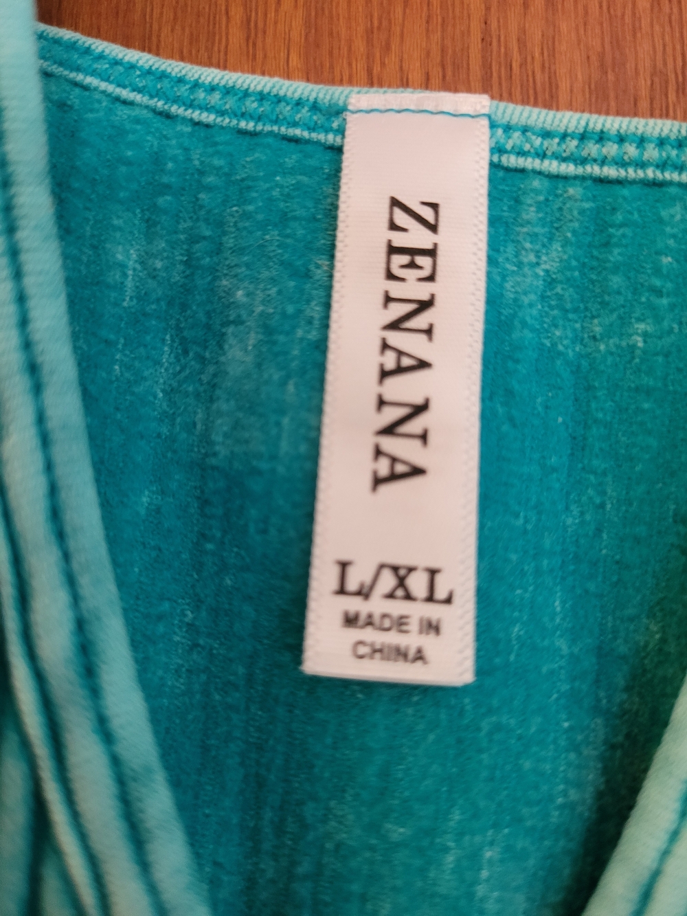 Zenana Outfitters Teal Ribbed V-Neck Camisole - Picture 2 of 3